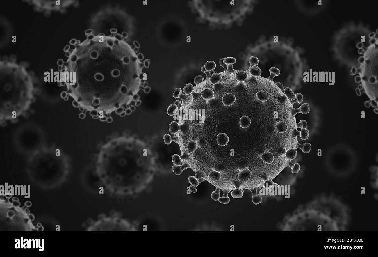 COVID-19. Éclosion de coronavirus. 2019-2020. illustration tridimensionnelle. Banque D'Images