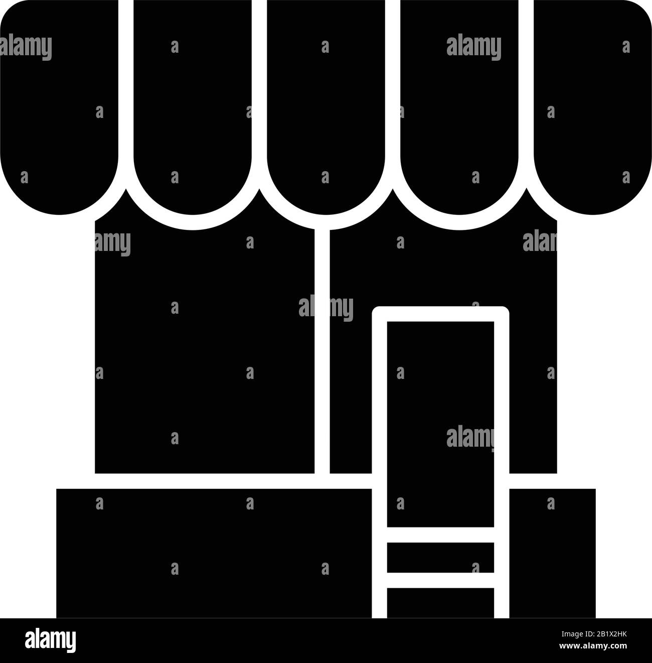 Icône noire du magasin d'angle, illustration du concept, symbole plat vectoriel, signe glyphe. Illustration de Vecteur