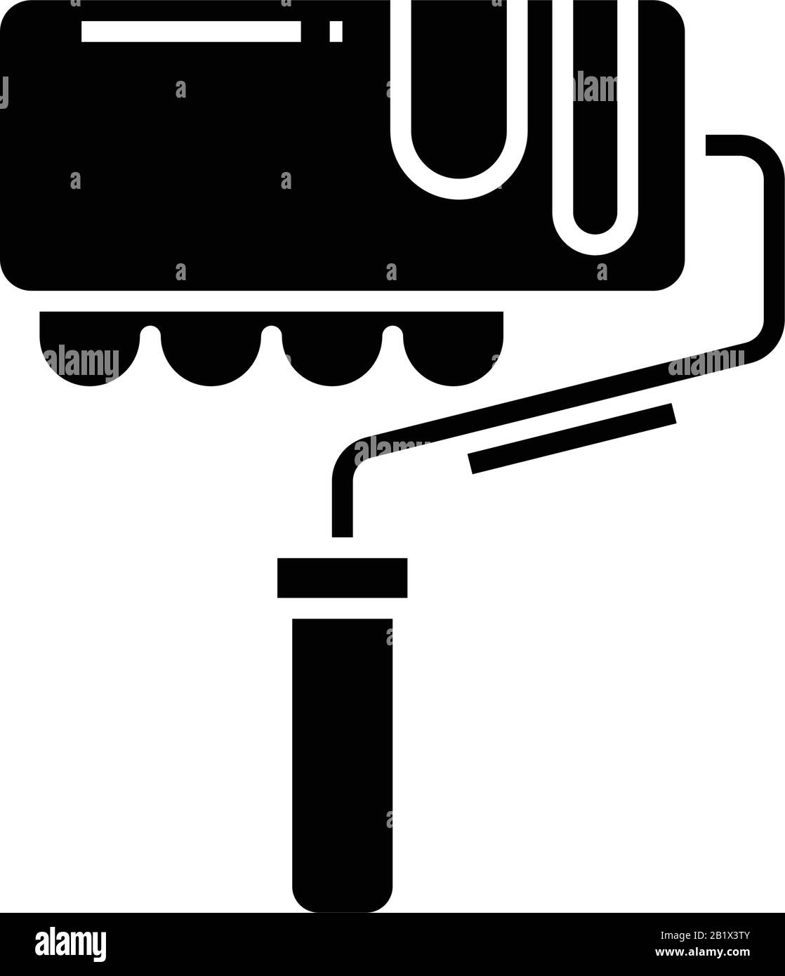 Icône noire de la paroi de coloration, illustration conceptuelle, symbole plat vectoriel, signe glyphe. Illustration de Vecteur