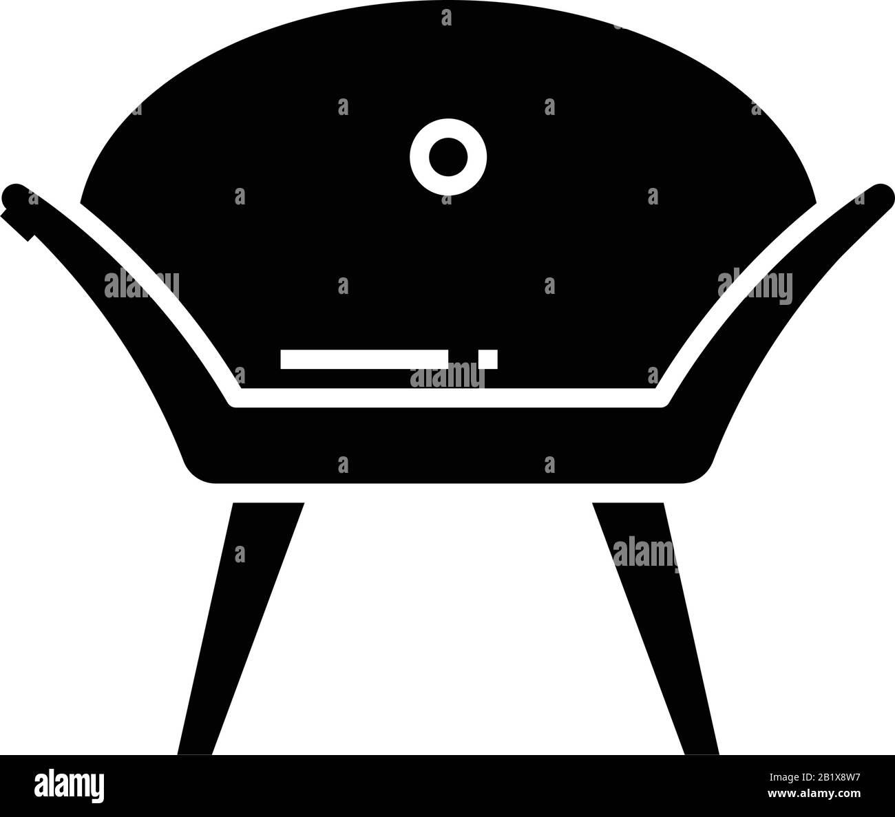 Icône noire confortable de chaise, illustration de concept, symbole plat vectoriel, signe glyphe. Illustration de Vecteur