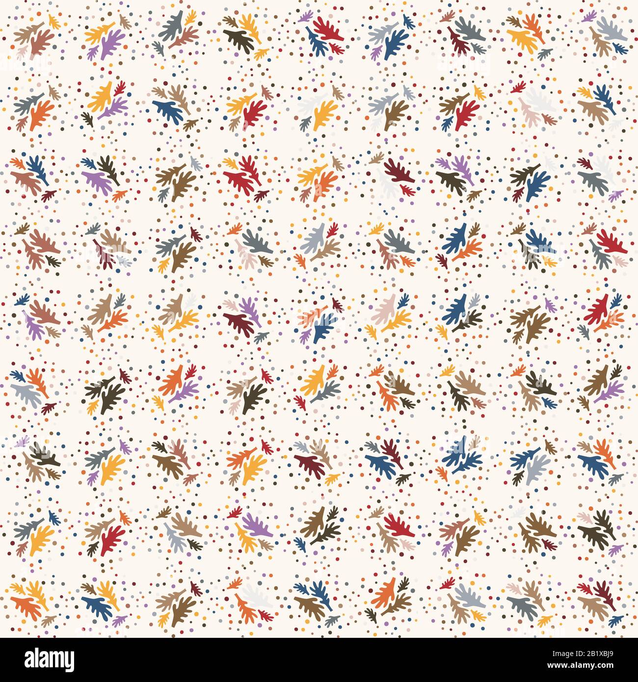 Feuille minuscule confetti vecteur texture arrière-plan. Été nature féminine moucheté se répandant sans coutures. Petit motif en papier de style japonais Illustration de Vecteur