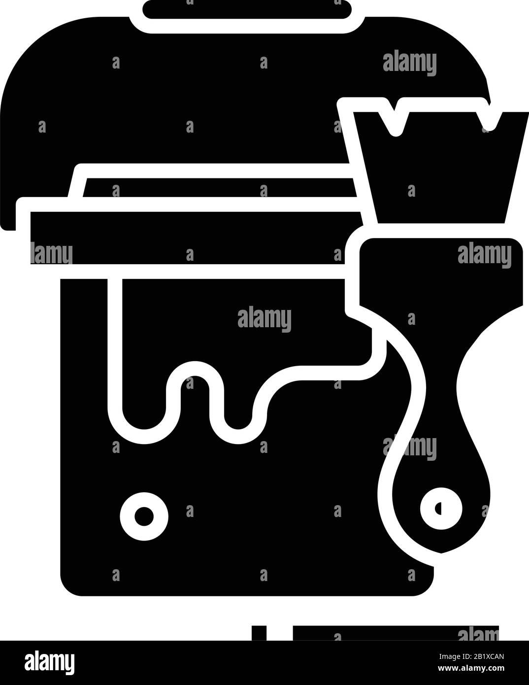 Couleur murs icône noire, illustration conceptuelle, symbole vectoriel plat, signe glyphe. Illustration de Vecteur