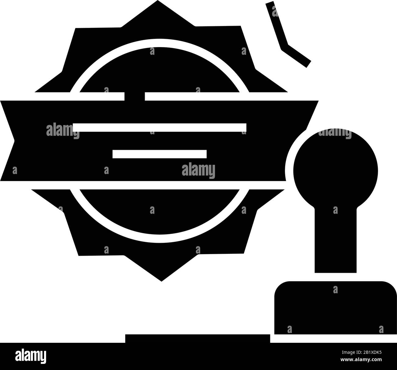 Icône noire de sceau d'entreprise, illustration conceptuelle, symbole plat vectoriel, signe glyphe. Illustration de Vecteur