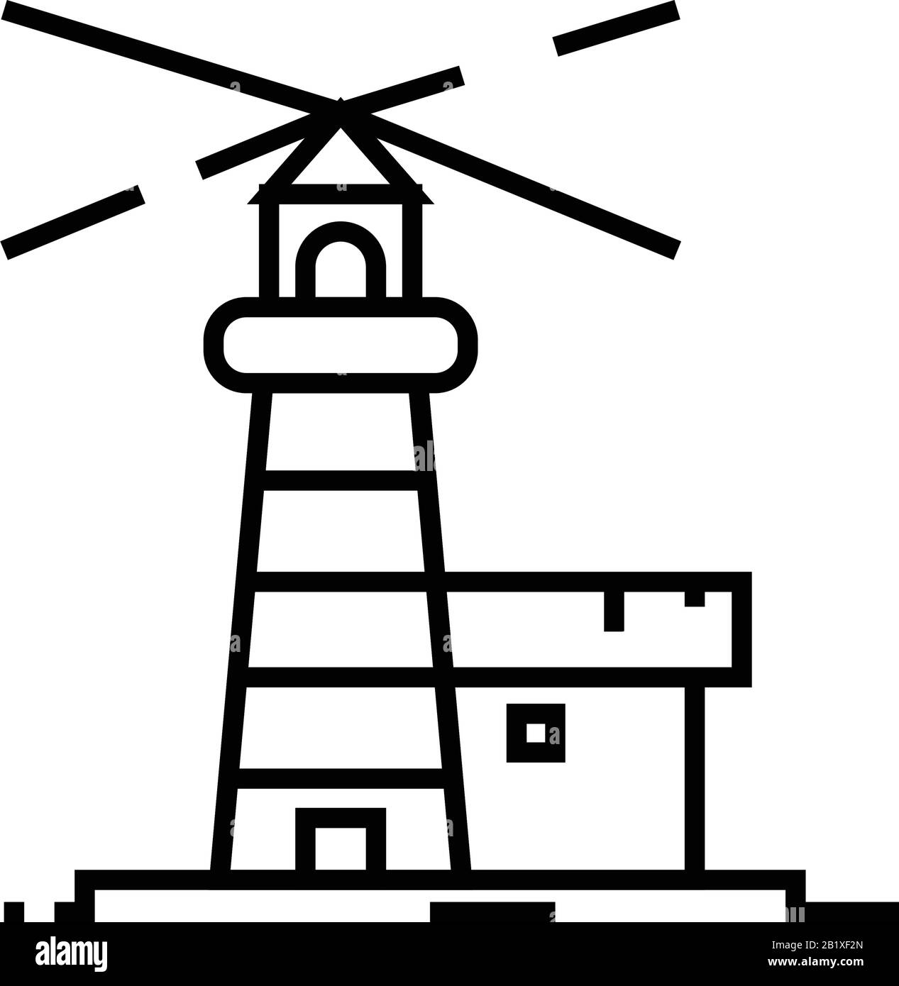 Icône ligne phare, signe concept, illustration vectorielle de contour, symbole linéaire. Illustration de Vecteur