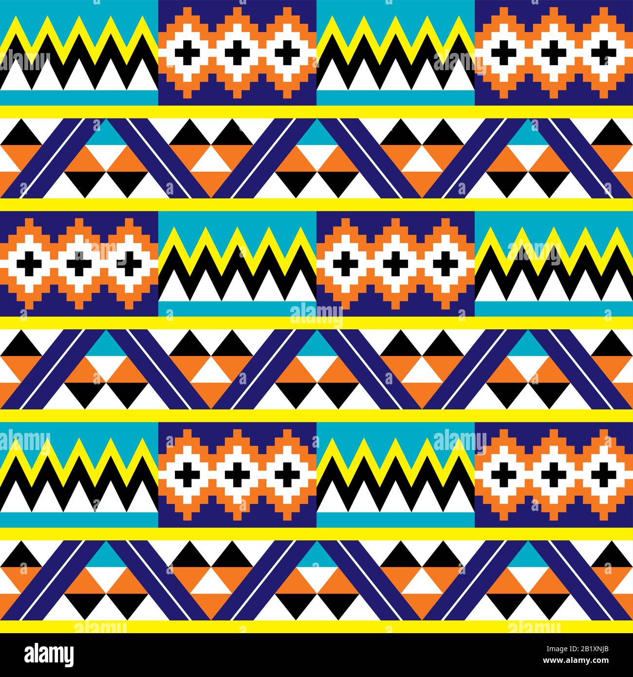 Afro Kente nwentoma tissu style géométrique vectoriel sans couture, modèle traditionnel zigzag répétitif avec des formes abstraites inspirées par la tribu du Ghana Illustration de Vecteur