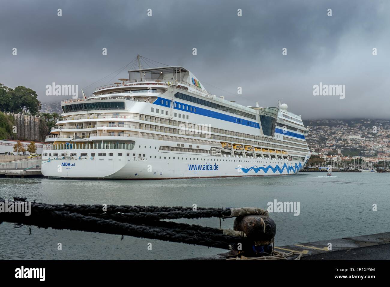 Kreuzfahrtschiff 'Aidasol', Schiffsanleger, Funchal, Madère, Portugal Banque D'Images
