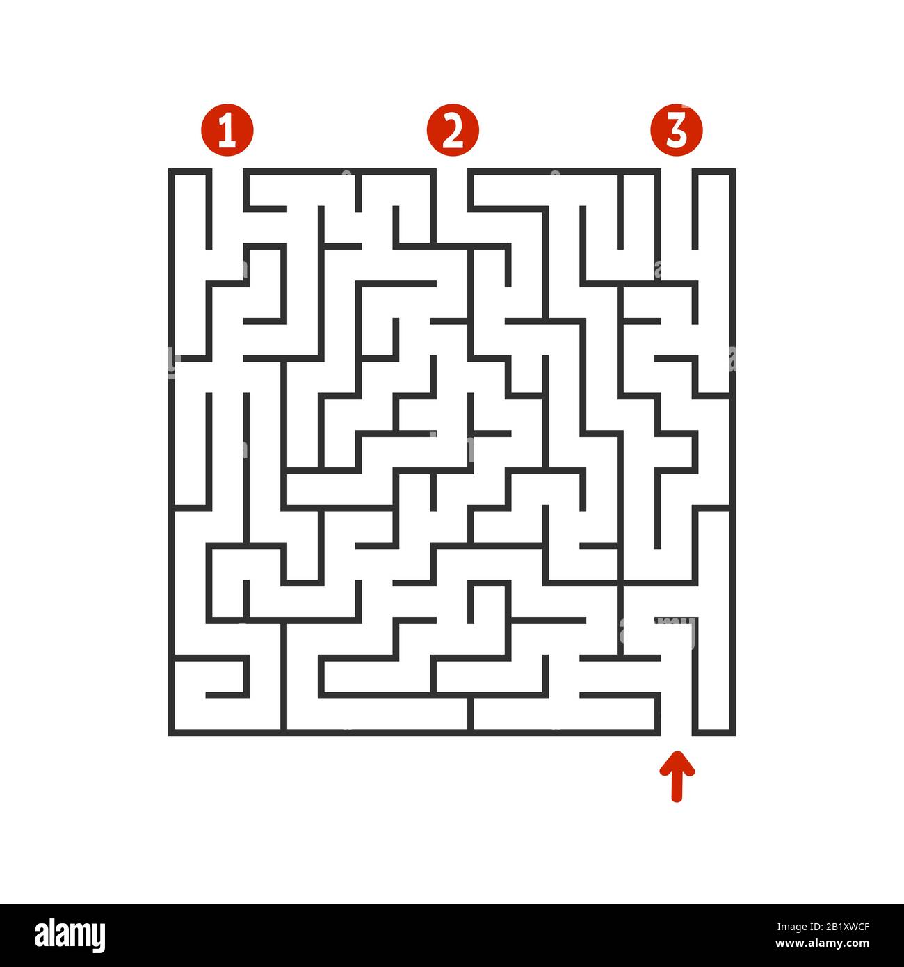 Labyrinthe carré abstrait. Jeux pour enfants. Puzzle pour enfants. Trouvez le chemin approprié. Tambour de conuntambour de labyrinthe. Illustration vectorielle plate isolée sur fond blanc Illustration de Vecteur