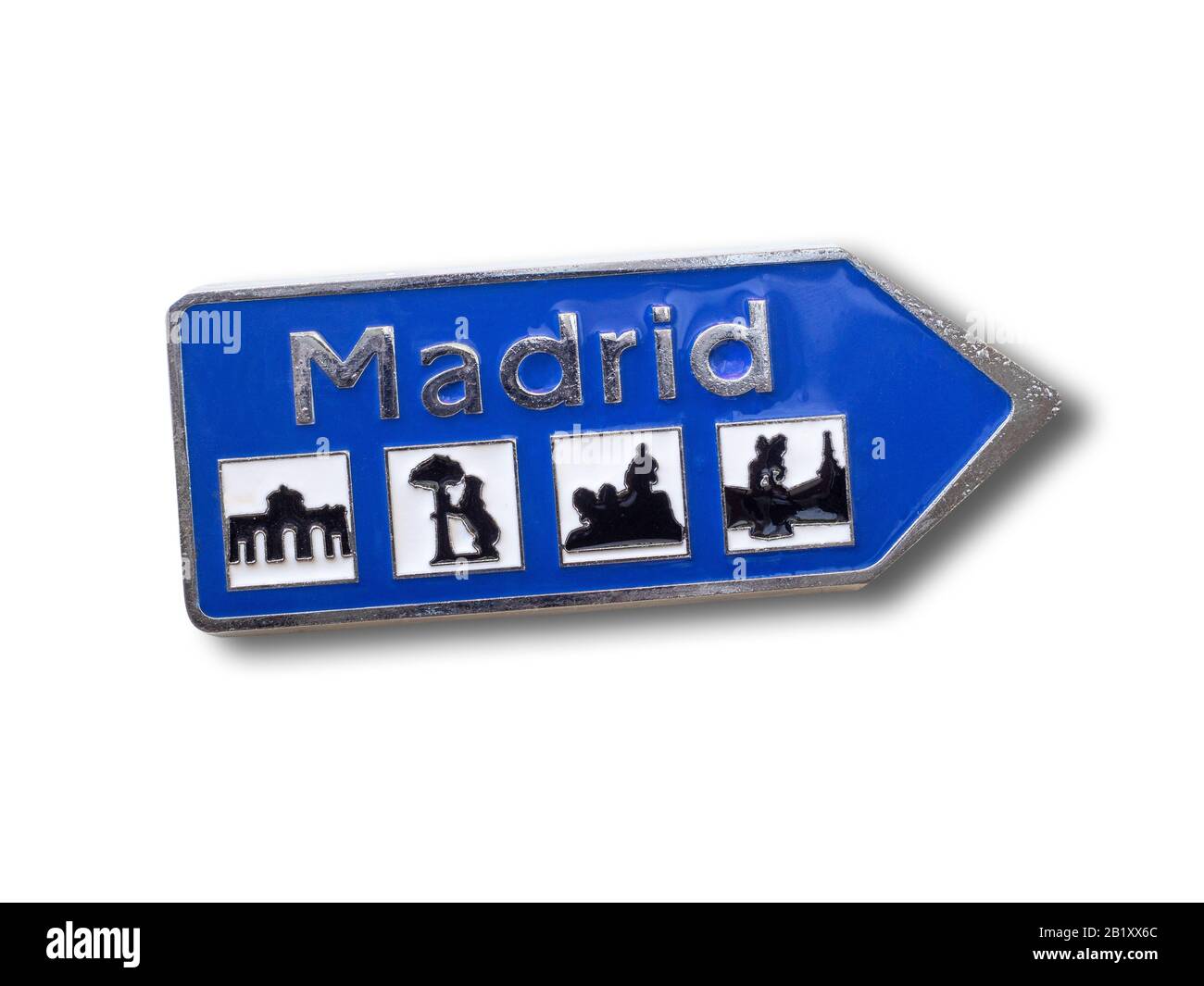 Madrid (Espagne) aimant de réfrigérateur souvenir isolé sur fond blanc Banque D'Images