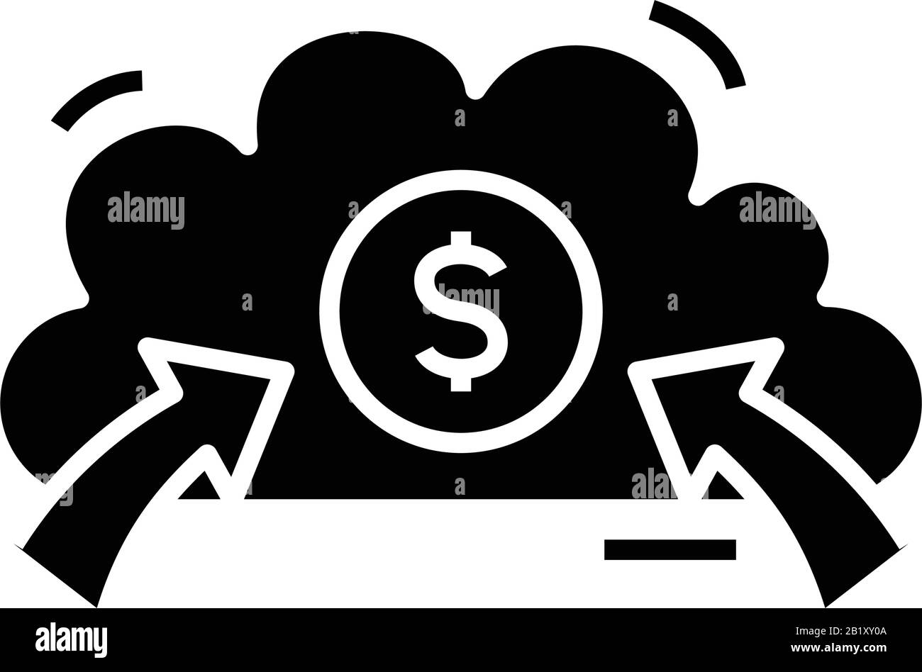 Icône noire de l'argent du nuage, illustration du concept, symbole vectoriel plat, signe glyphe. Illustration de Vecteur Icône noire de l'argent du nuage, illustration du concept, symbole vectoriel plat, signe glyphe. Illustration de Vecteur