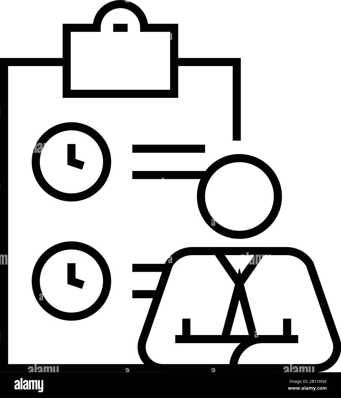 Icône de ligne de rapport de gestion, signe concept, illustration ...