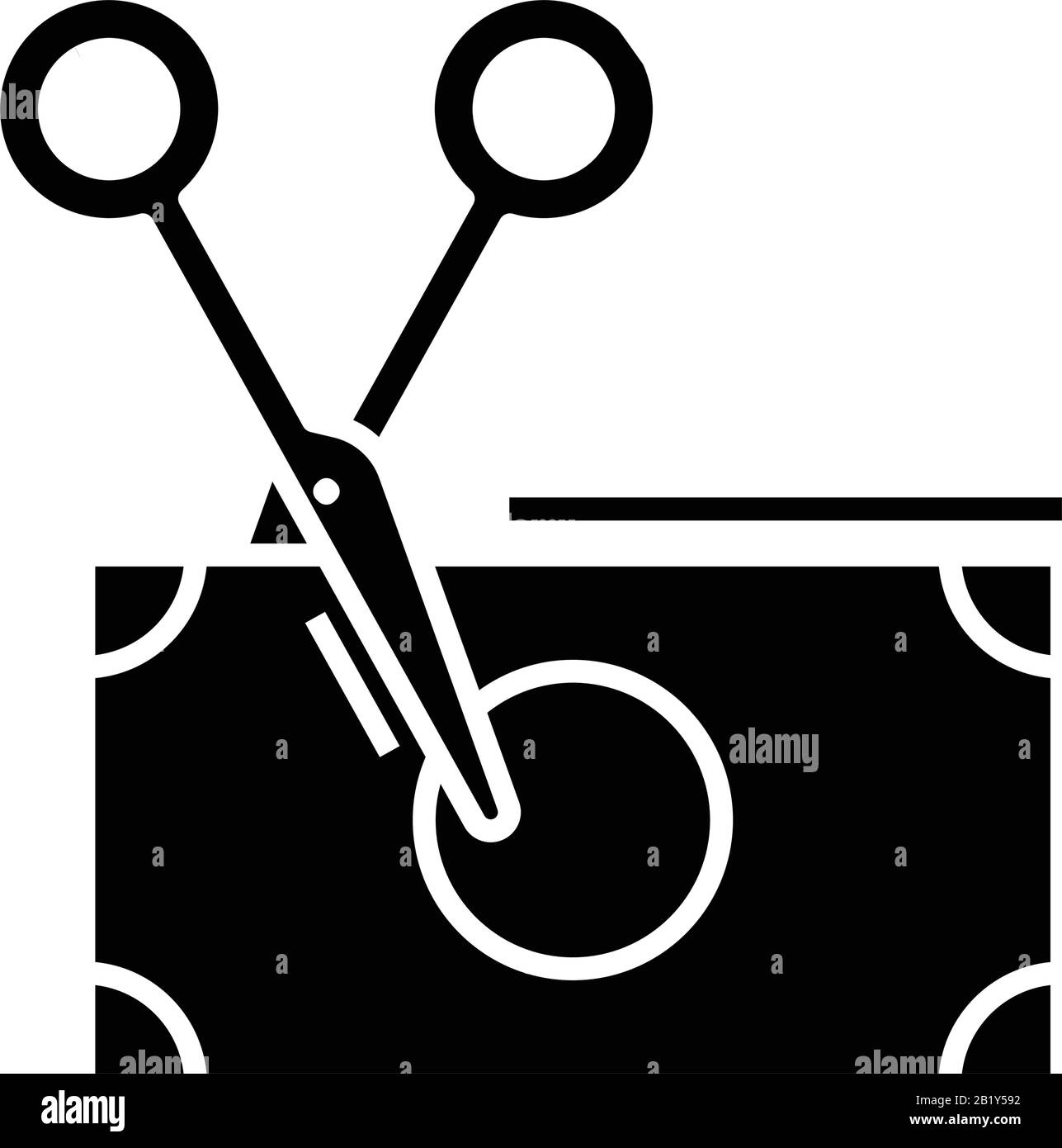 Couper argent icône noire, illustration de concept, symbole vectoriel plat, signe glyphe. Illustration de Vecteur