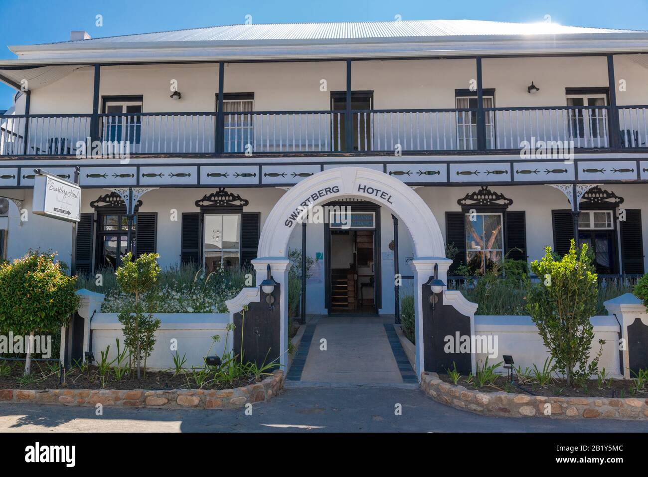 Le patrimoine Swartberg Hôtel situé dans la ville de Prince Albert au pied des montagnes Swartberg, le Cap occidental, Afrique du Sud Banque D'Images
