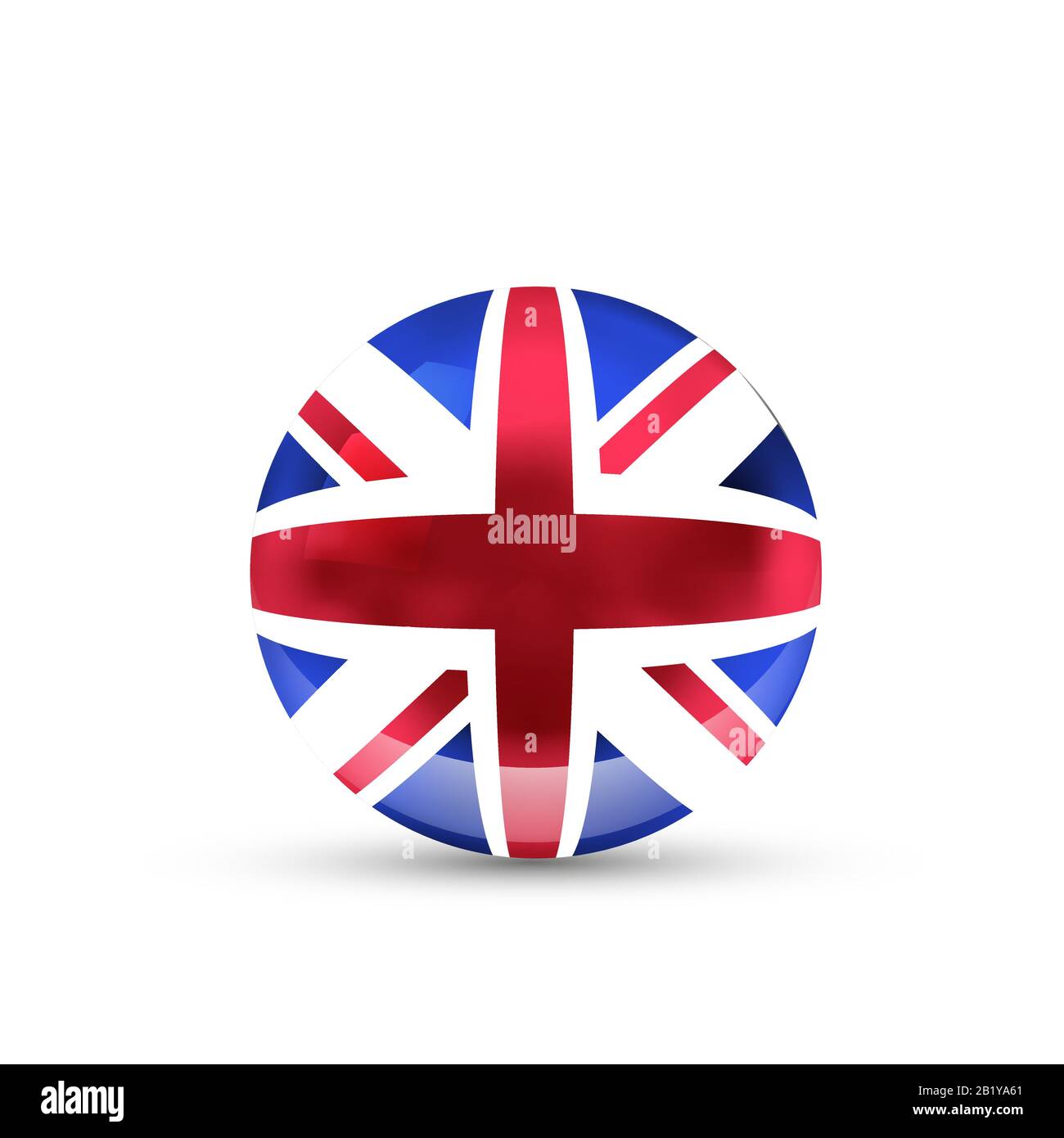 Drapeau du royaume-Uni projeté comme une sphère brillante sur un arrière-plan blanc Illustration de Vecteur