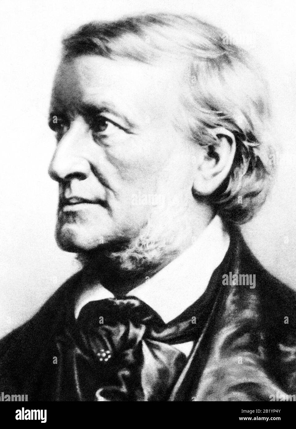 Portrait vintage du compositeur allemand Richard Wagner (1813 – 1883). Détail d'un imprimé vers 1902 par W L Haskell. Banque D'Images