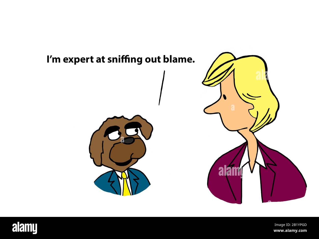 Le chien a été engagé à utiliser son expertise pour blâmer Banque D'Images