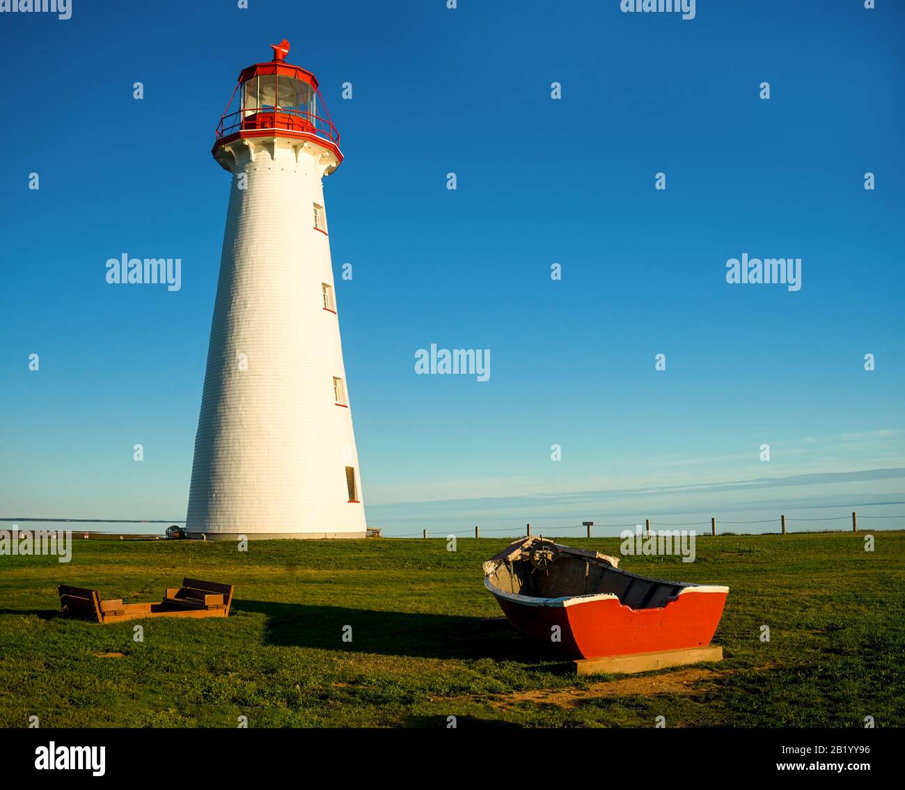 Phare De Point Prim, Île-Du-Prince-Édouard, Canada, Banque D'Images