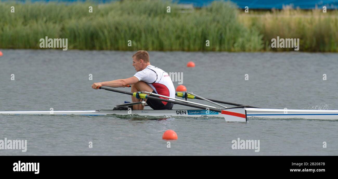 Eton Dorney, Windsor, Grande-Bretagne, Régate Olympique De Londres 2012, Dorney Lake. Eton Rowing Center, Berkshire[ Rowing]. Description; les sculptes simples pour Homme final C DEN M1X. Henrik Stephansen Dorney Lake. 10:07:13 Vendredi 03/08/2012. [Crédit Obligatoire: Peter Spurrier/Intersport Images] Lieu, Rowing, Régate Olympique De Londres 2012. Banque D'Images