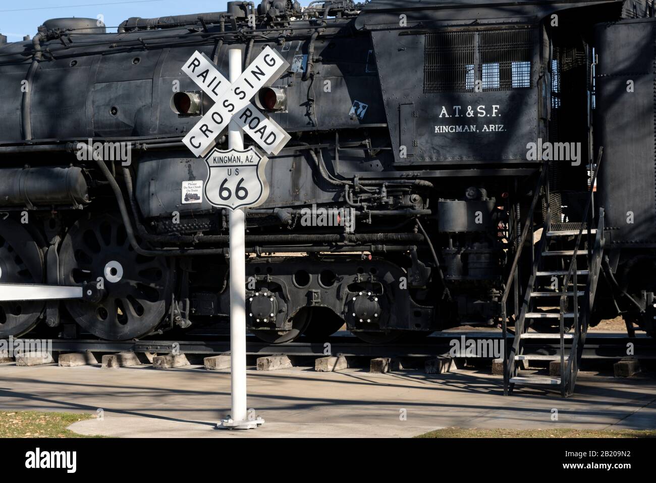 Locomotive ferroviaire à vapeur Santa Fe 4759 Kingman, Arizona, États-Unis Banque D'Images