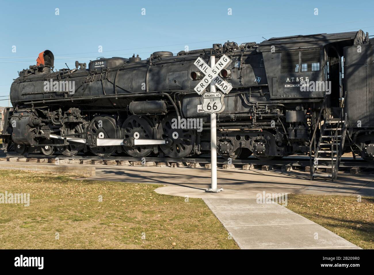 Locomotive ferroviaire à vapeur Santa Fe 4759 Kingman, Arizona, États-Unis Banque D'Images