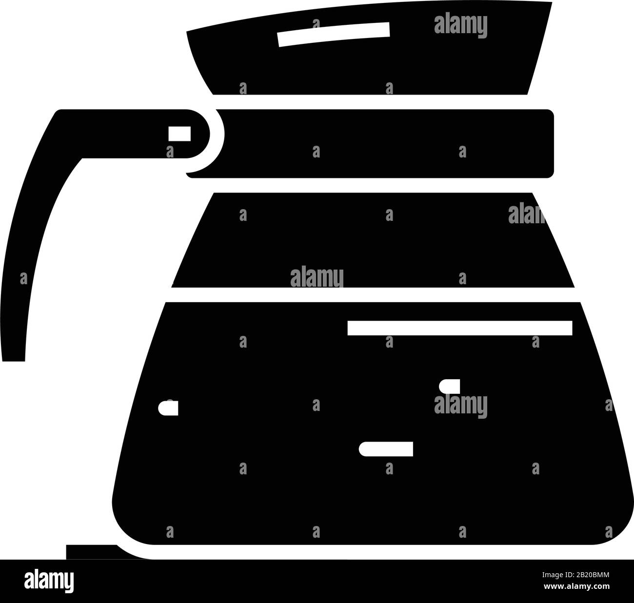 Icône noire de décanteur, illustration conceptuelle, symbole plat vectoriel, signe glyphe. Illustration de Vecteur