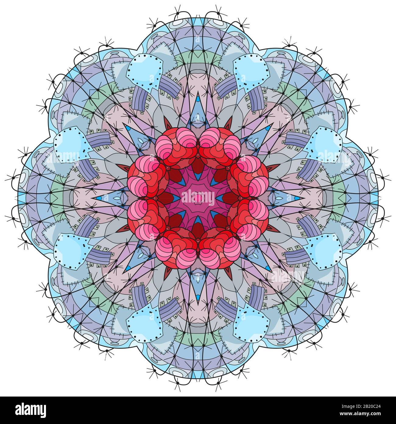Cute colorés Mandalas. Ornements décoratifs ronde inhabituelle. Illustration de Vecteur