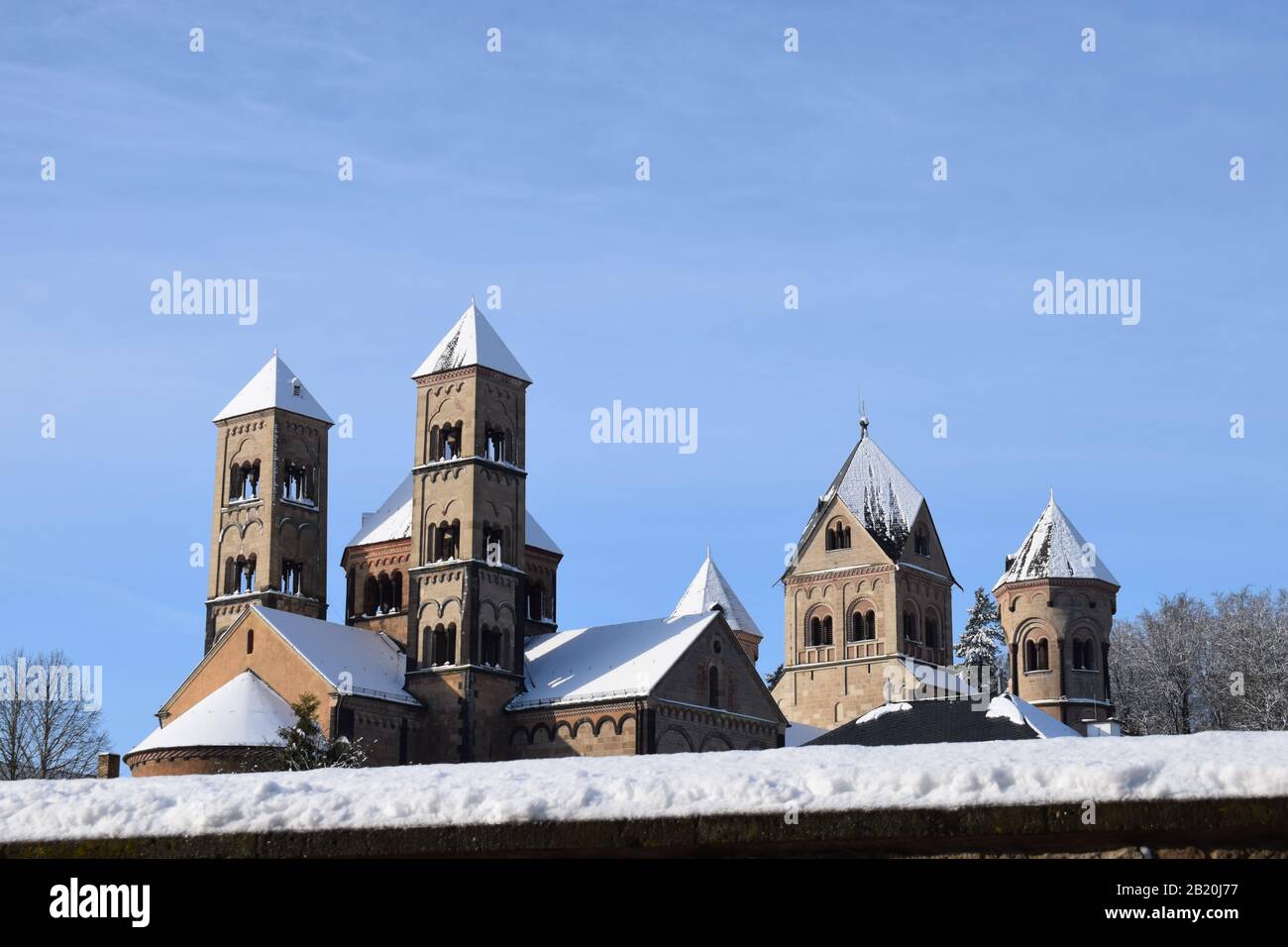 Neige à Maria Laach, Eifel Banque D'Images