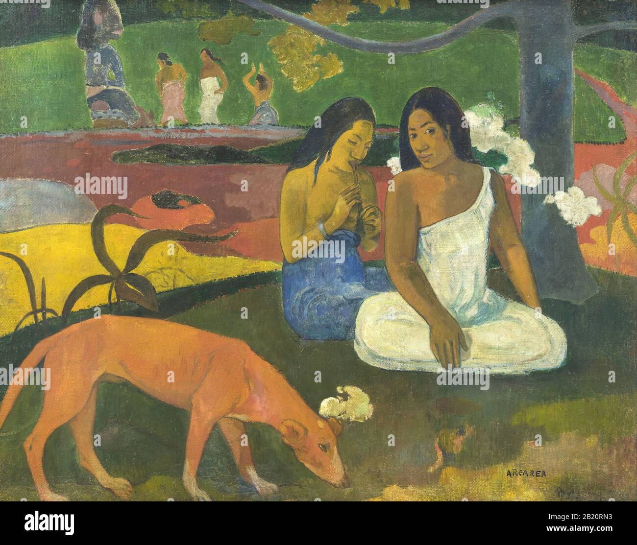 Joyfulness (Arearea) (1892) 19ème siècle Peinture de Paul Gauguin - Très haute résolution et image de qualité Banque D'Images