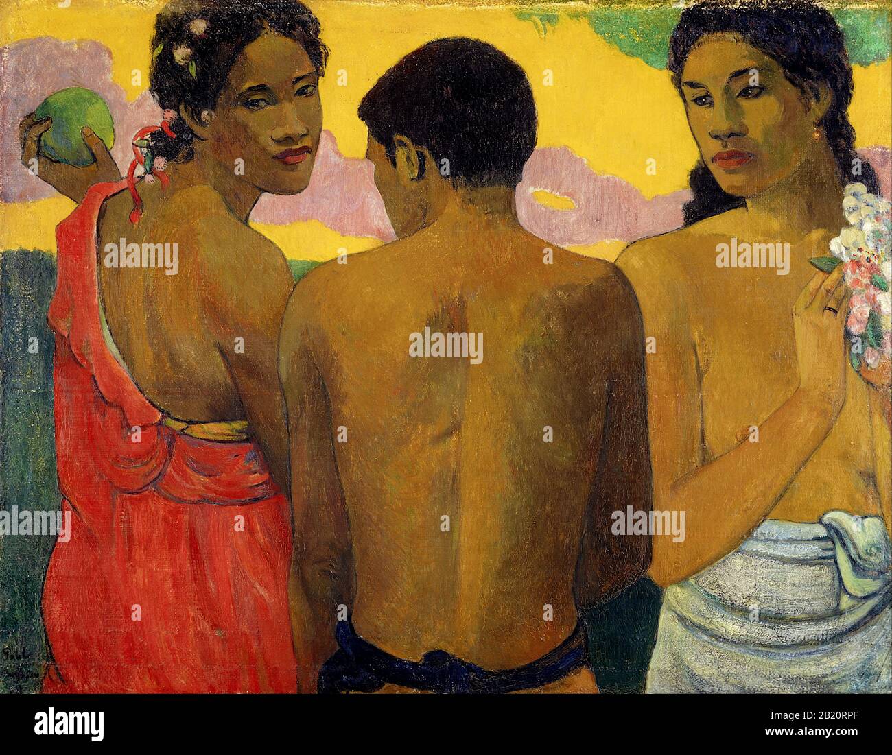 Trois Tahitiens (1899) peinture du XIXe siècle de Paul Gauguin - très haute résolution et image de qualité Banque D'Images
