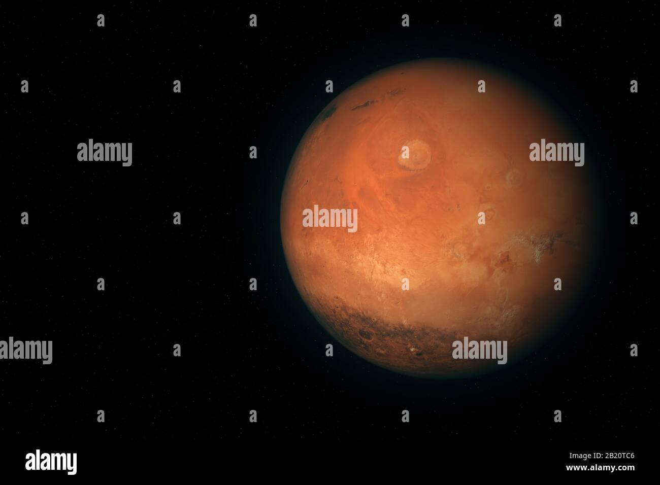 Gros plan sur Mars dans le système solaire. Banque D'Images