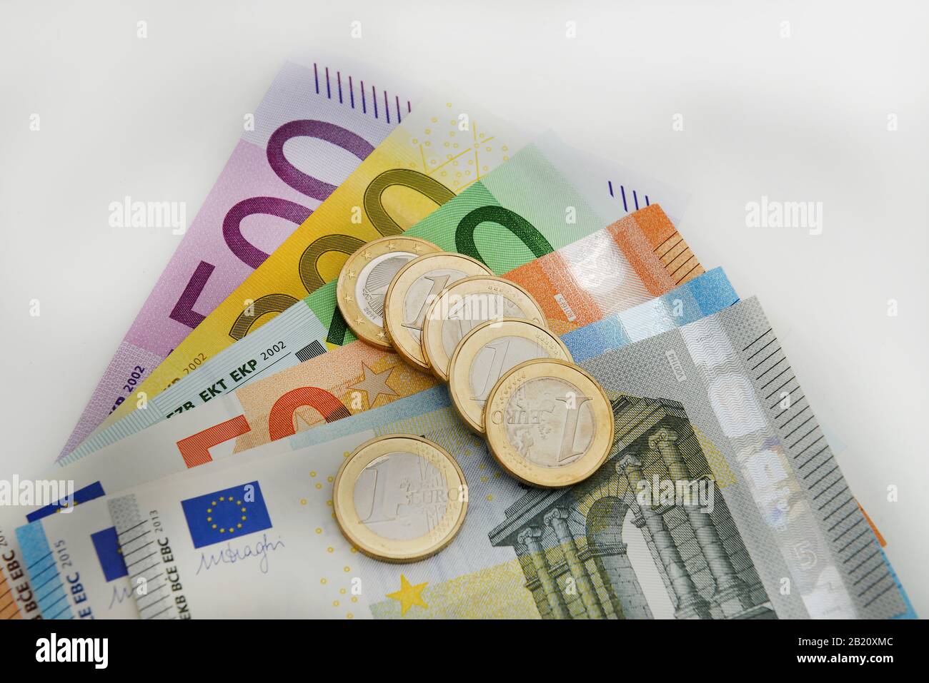 Fecher Euroscheine, Euromuenzen Banque D'Images