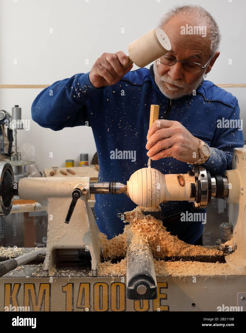 Reinhart Beck Au Travail, Pfronten, Allgaeu, Bavière, Allemagne Banque D'Images