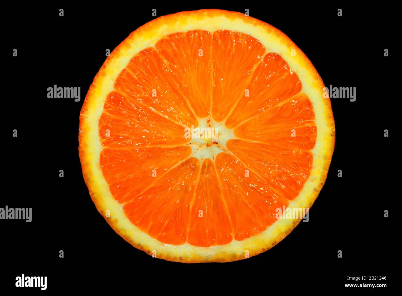 Moitié d'orange de la variété Naval (Citrus x sinensis L.), Allemagne Banque D'Images