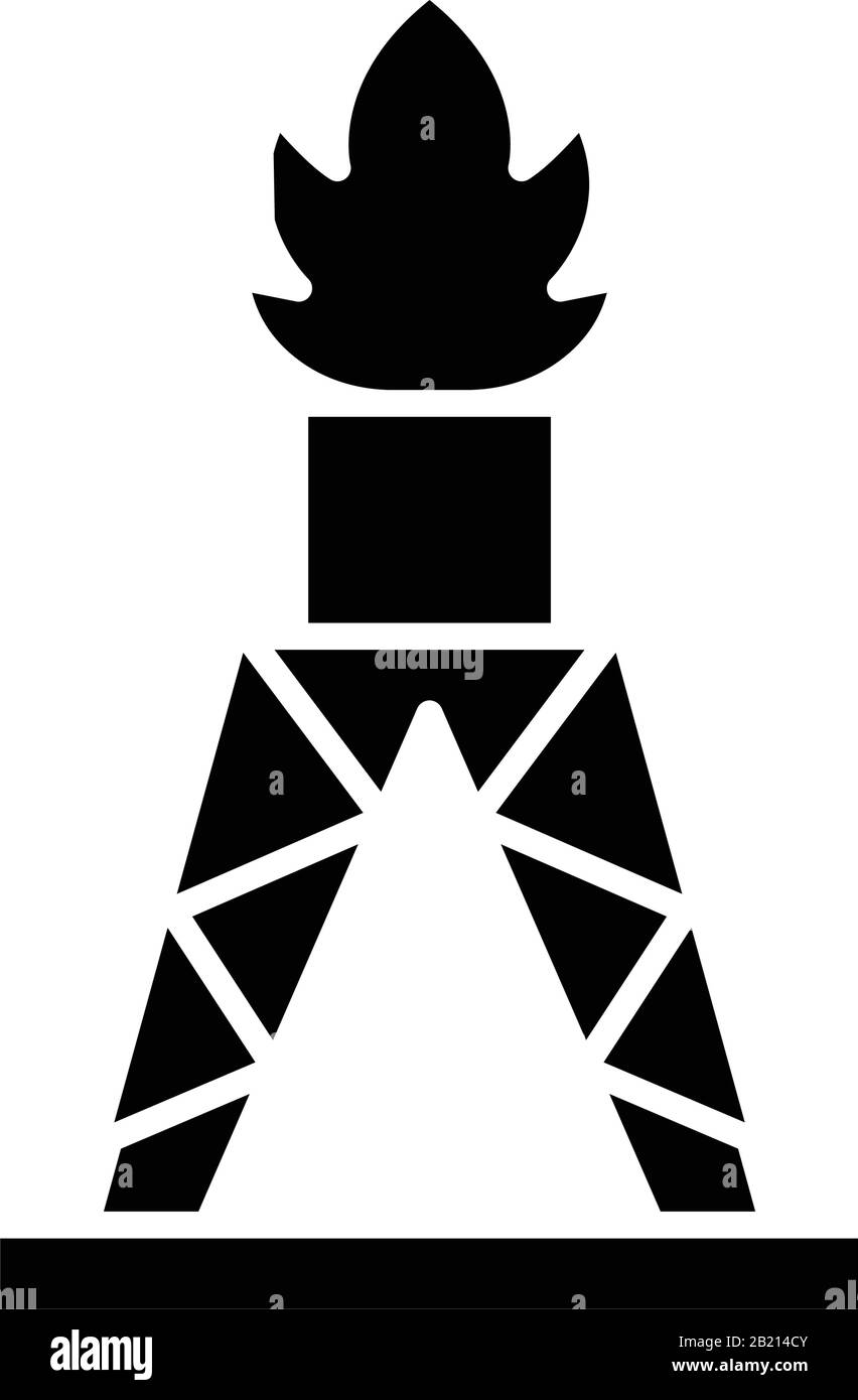 Icône noire de l'engin de forage, illustration conceptuelle, symbole vectoriel plat, signe glyphe. Illustration de Vecteur
