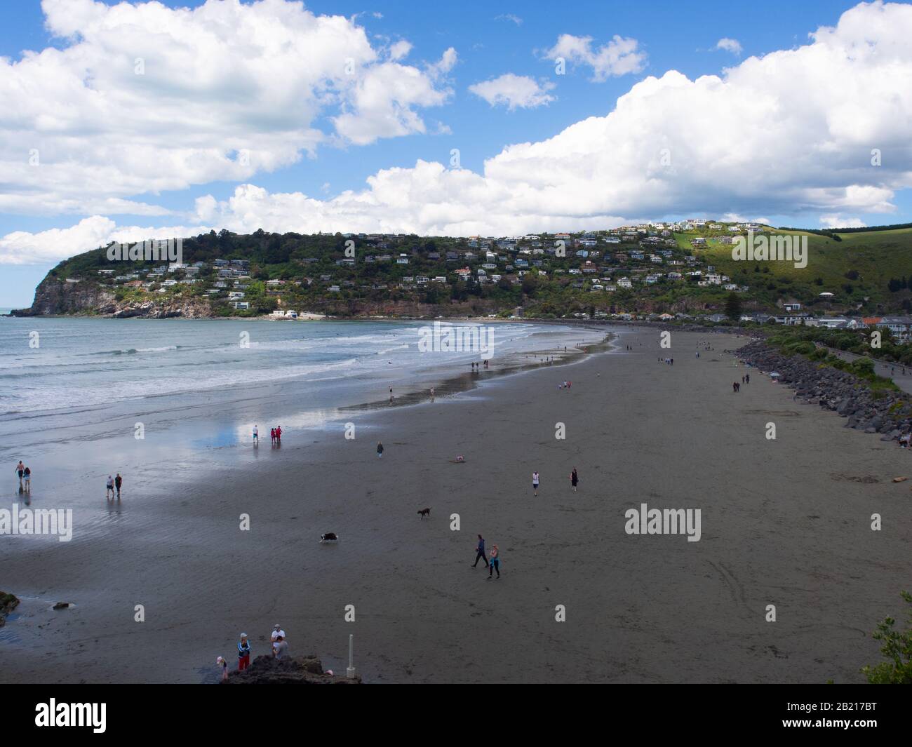 Le Long De La Plage De Sumner À Christchurch Banque D'Images