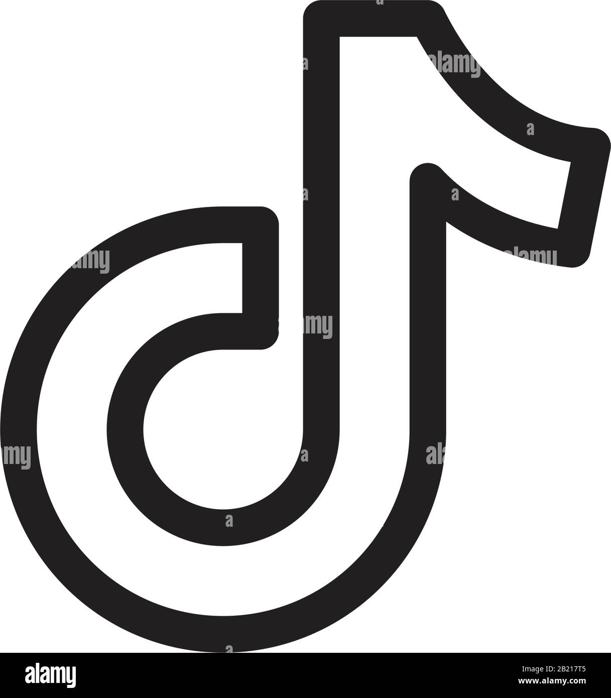 Modèle D'Icône plate Tik Tok couleur noire modifiable. Tik Tok icône plate icône plate illustration vectorielle plate pour la conception graphique et web. Illustration de Vecteur