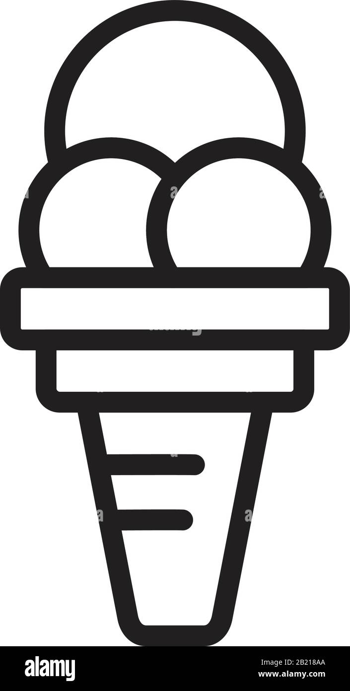 Modèle D'Icône de crème glacée couleur noire modifiable. Symbole crème glacée illustration vectorielle plate pour le graphisme et la conception de sites Web. Illustration de Vecteur