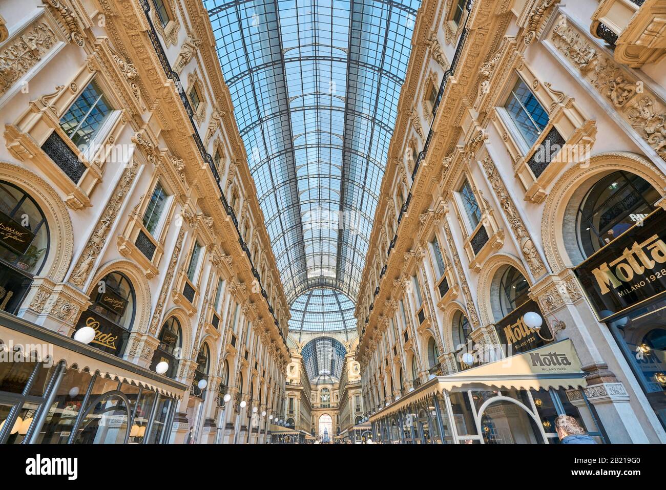 Milan, Italie - 21 janvier 2019: Galerie d'art de shopping à Milan. Galleria Vittorio Emanuele Ii, Italie Banque D'Images