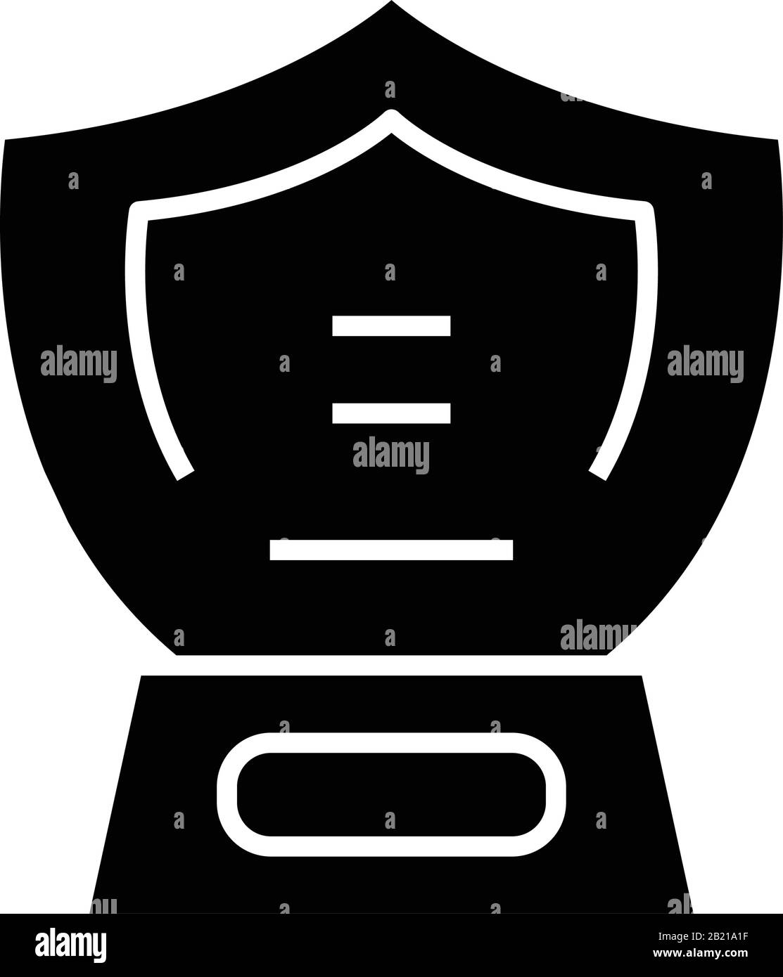 Icône noire de l'emblème, illustration conceptuelle, symbole plat vectoriel, signe glyphe. Illustration de Vecteur