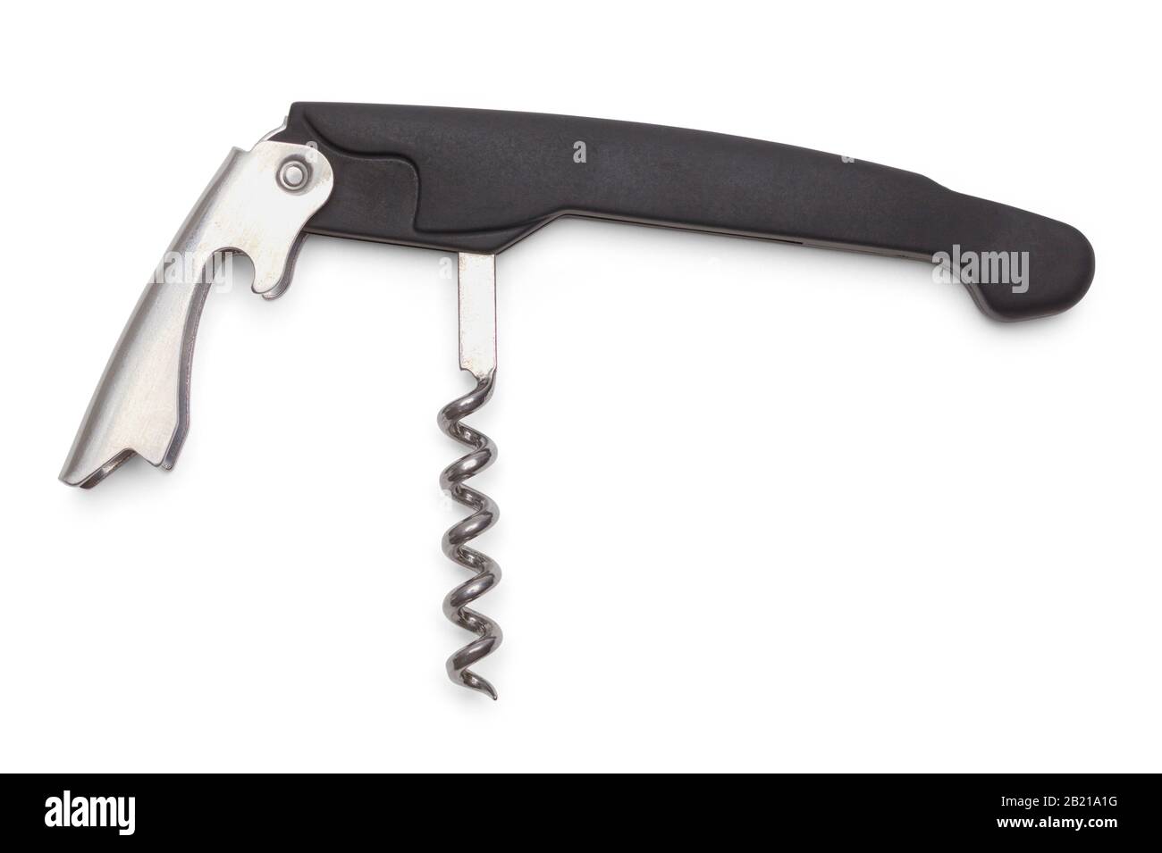 Vis En Liège Noir Isolée Sur Fond Blanc. Banque D'Images