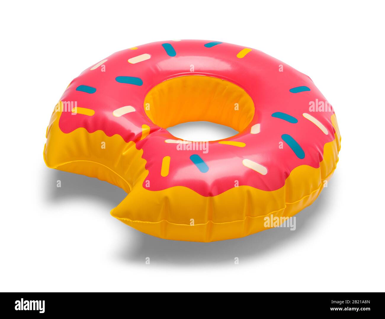 Coussin Gonflable Donut Floaty Isolé Sur Fond Blanc. Banque D'Images
