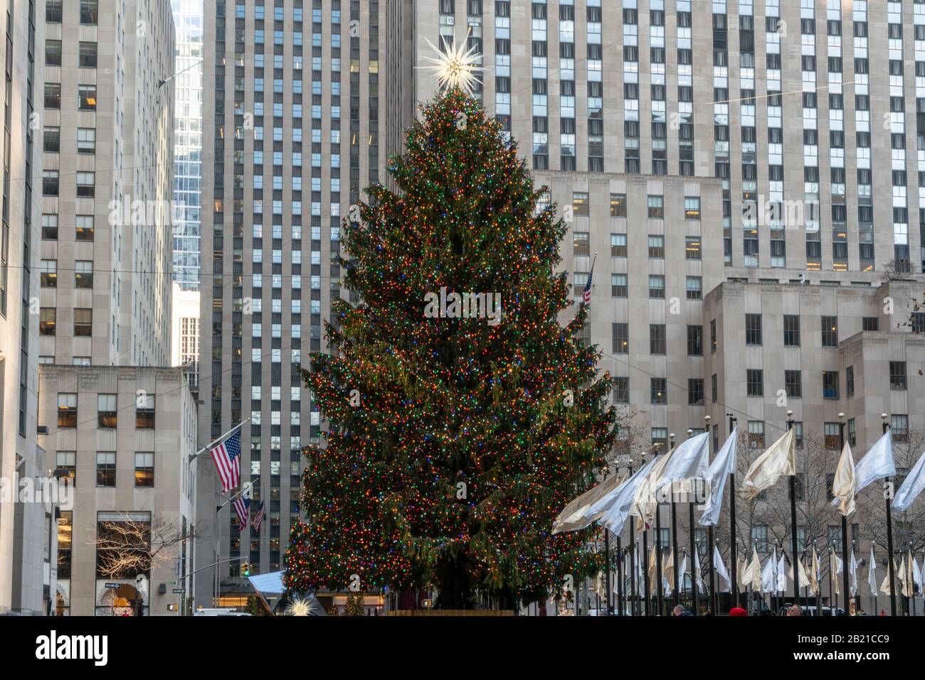 Rockefeller Center à Noël, New York Banque D'Images