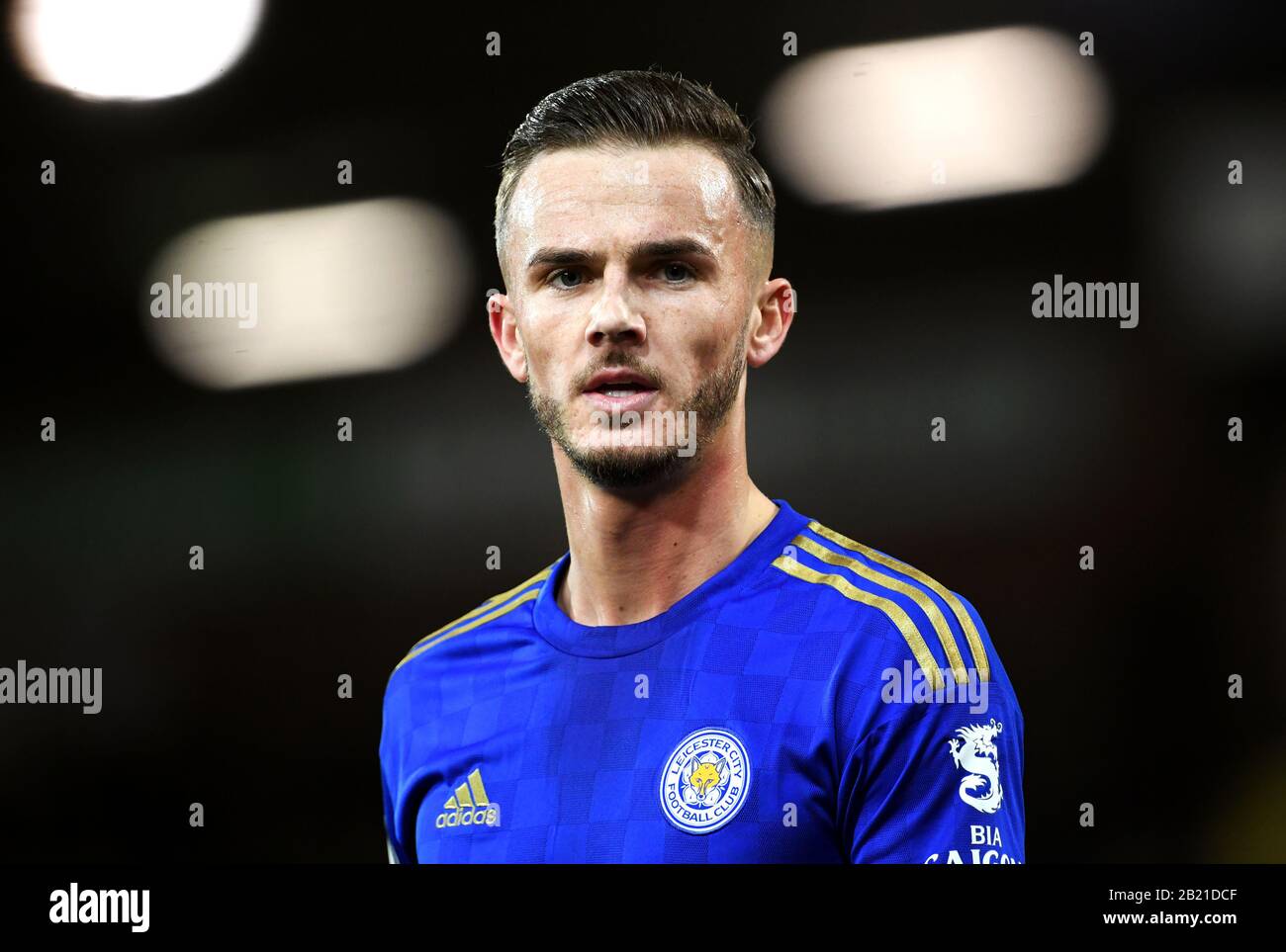 James Maddison de Leicester City lors du match de la Premier League à Carrow Road, Norwich. Banque D'Images