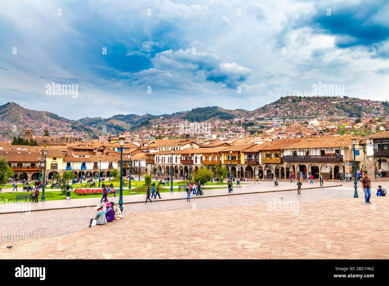 Plaza De Armas, Cusco, Vallée Sacrée, Pérou Banque D'Images