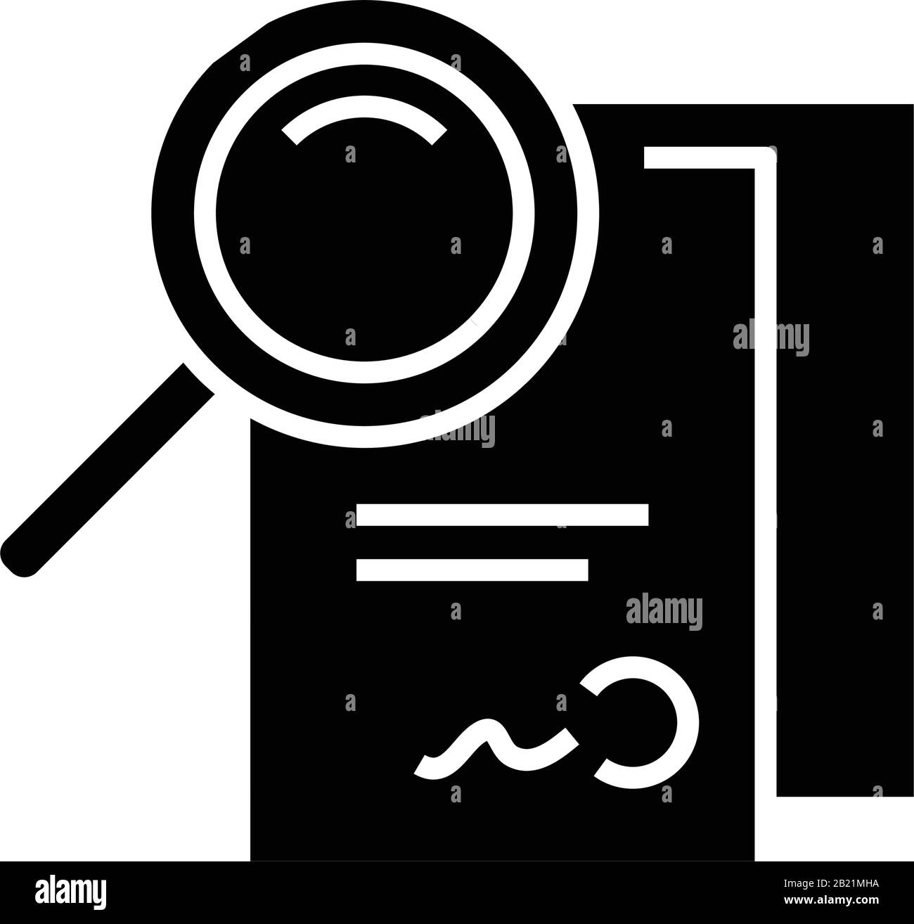 Documents icône noire, illustration conceptuelle, symbole vectoriel plat, signe glyphe. Illustration de Vecteur