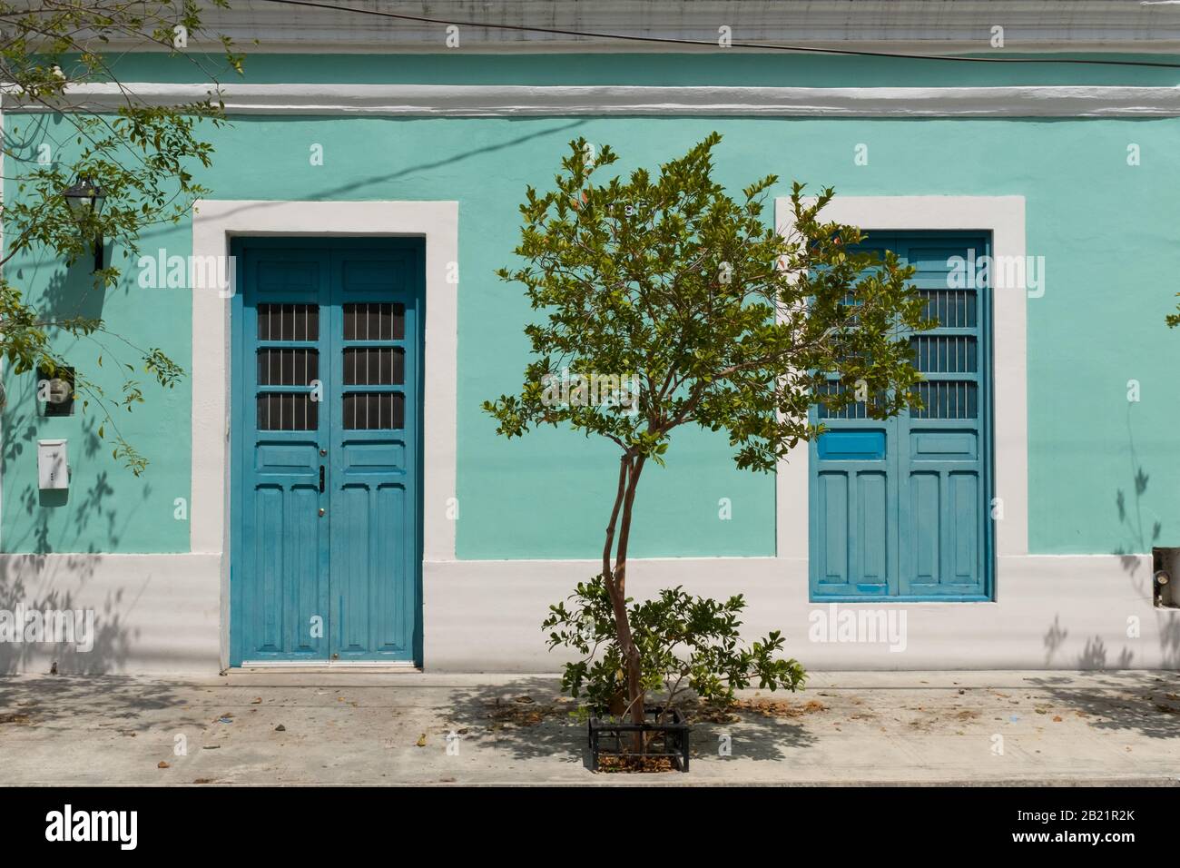 Façade d'une maison, Centro, Merida, Yucatan, Mexique Banque D'Images
