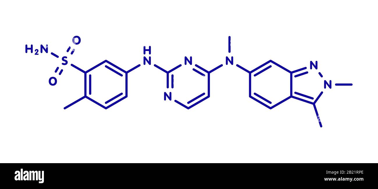 Pazopanib molécule de médicament contre le cancer, illustration Banque D'Images