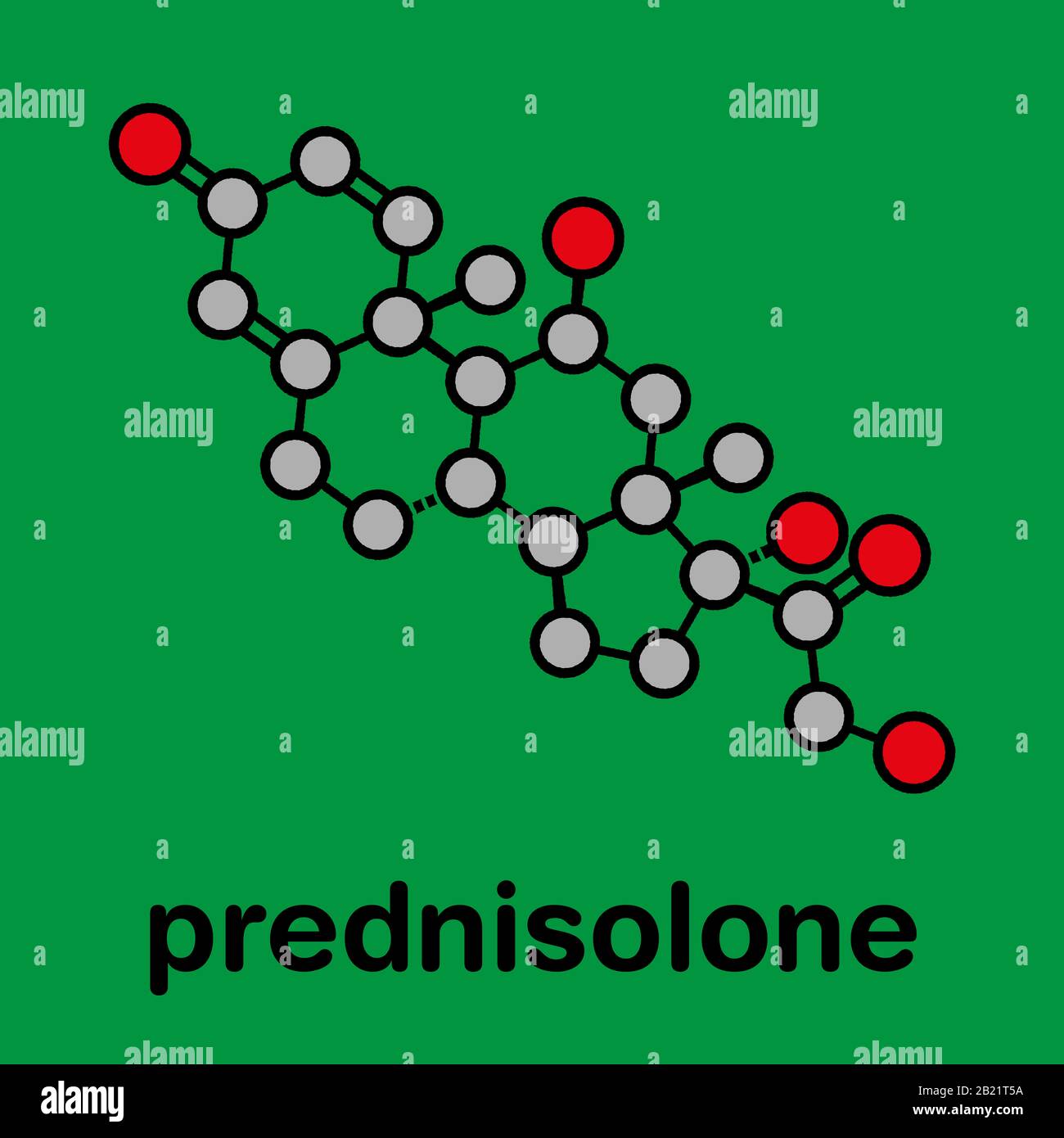 Molécule de médicament de corticostéroïdes de prednisolone, illustration Banque D'Images