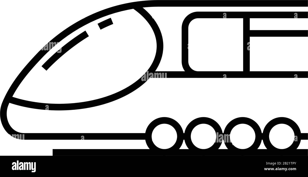 Icône de ligne de train moderne, panneau concept, illustration vectorielle, symbole linéaire. Illustration de Vecteur
