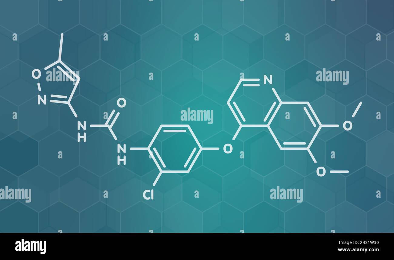 Molécule de médicament pour le cancer de Tivozanib, illustration Banque D'Images