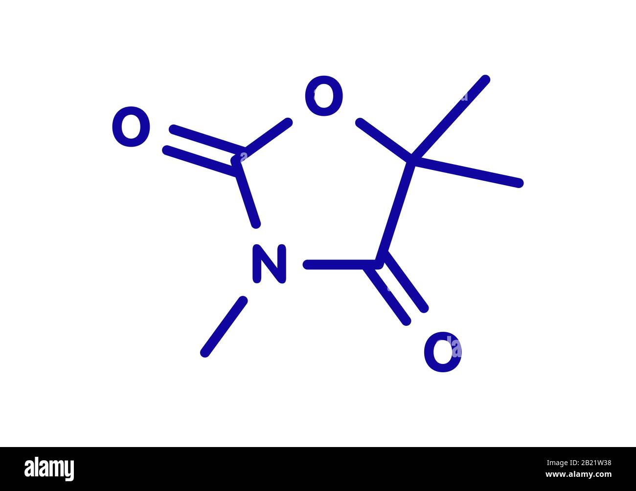 Molécule de médicament anticonvulsivant de Triméthadione, illustration Banque D'Images